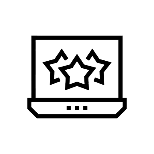 Imagem para representar um sistema personalizado, sendo um monitor com estrelas para identificar inovação